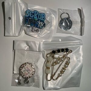 Nurse Badge 2 Reels set and 1 Brooch set plus 1 nurse keychain
